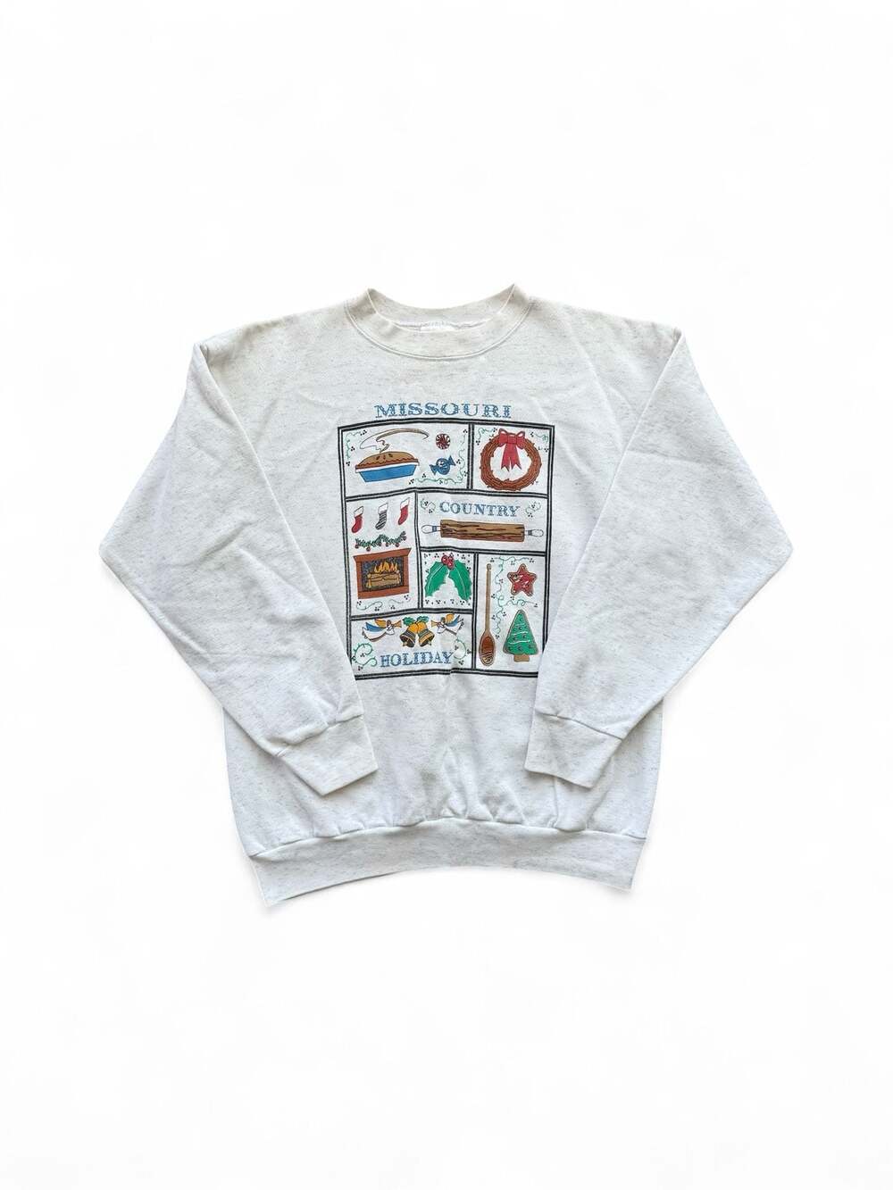 Vintage 90s Tultex Missouri Country Holiday Graphic Crewneck Sweatshirt